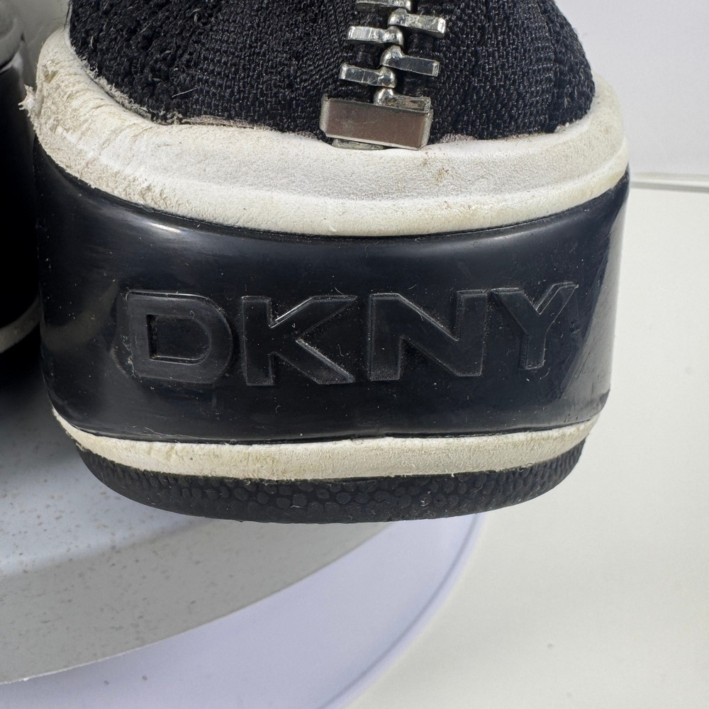 DKNY Women's Sock Sneakers High Top Black Knit Slip On Platform Size 6.5 - Picture 9 of 13